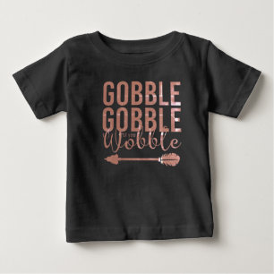 Gobble Gobble Cute Baby 1:a Thanksgiving Baby T- T Shirt