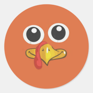 Gobble Gobble Cute Turkey Thanksgiving Runt Klistermärke