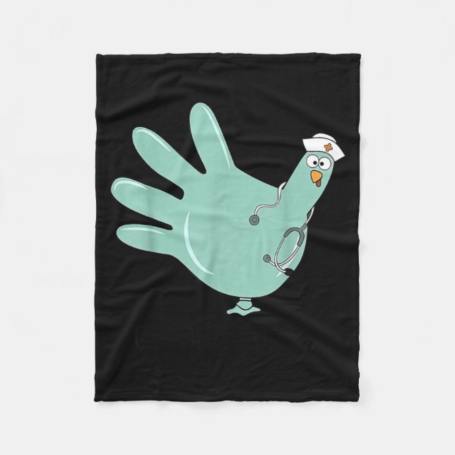 Gobble Gobble Funny Thanksgiving Nurse Humor  Fleecefilt (Framsidan)
