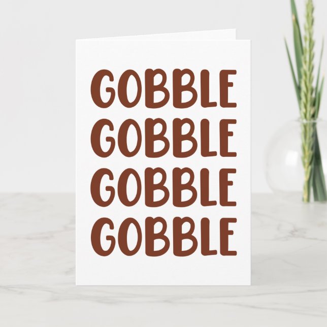 Gobble Gobble Funny Turkey Thanksgiving Gift Kort (Framsida)