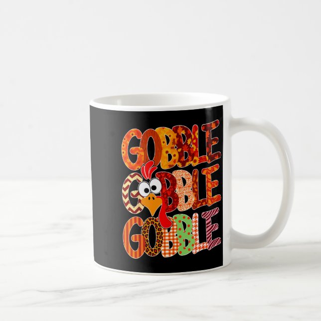Gobble Gobble Funny Turkey Thanksgiving Women Girl Kaffemugg (Höger)