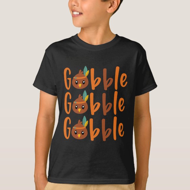 GOBBLE GOBBLE GOBBLE Fallhöst T Shirt (Framsida)