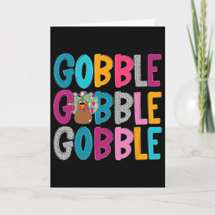 Gobble Gobble Gobble Glad Thanksgiving Dag Turk Th Kort