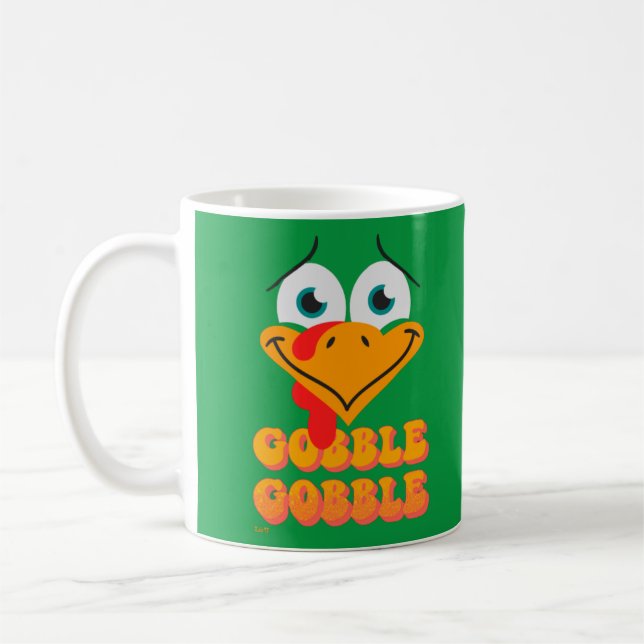 GOBBLE GOBBLE Lustigt thanksgiving Kaffemugg (Vänster)
