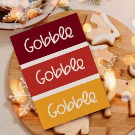 Gobble Gobble Modern Thanksgiving Julkort