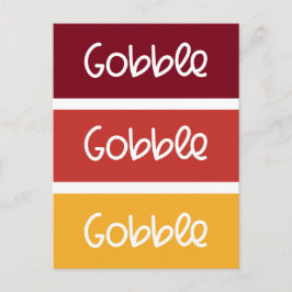 Gobble Gobble Modern Thanksgiving Vykort