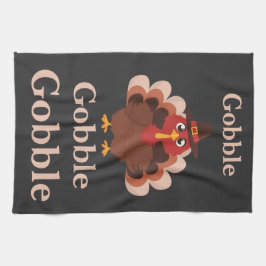 Gobble gobble Roligt Söt Thanksgiving kalkon Kökshandduk