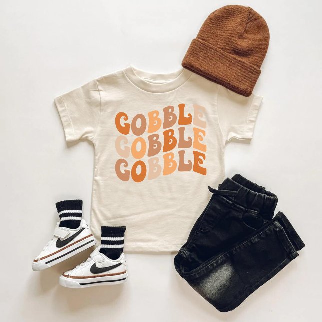 Gobble Gobble Småbarn T-Shirt - Cute Tack (Gobble Gobble Gobble Shirt)