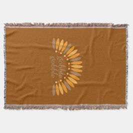 Gobble Gobble Thanksgiving Brown Filt