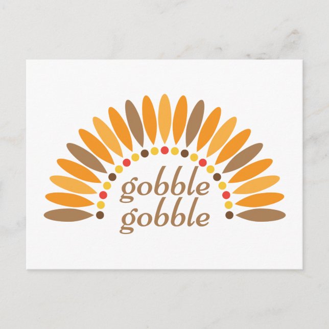 Gobble Gobble Thanksgiving Helg Vykort (Framsida)
