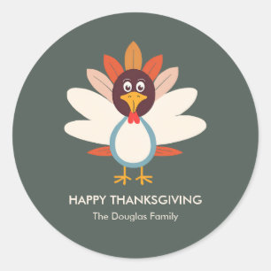 Gobble Gobble Thanksgiving-klistermärke Kuvert Tät Runt Klistermärke