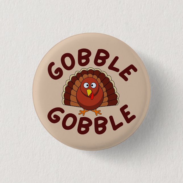 Gobble Gobble Thanksgiving  Knapp (Framsida)