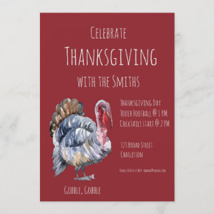 Gobble, Gobble,Thanksgiving Party-inbjudan Inbjudningar