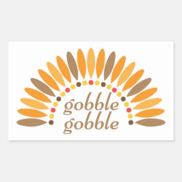 Gobble Gobble Thanksgiving Rektangulärt Klistermärke