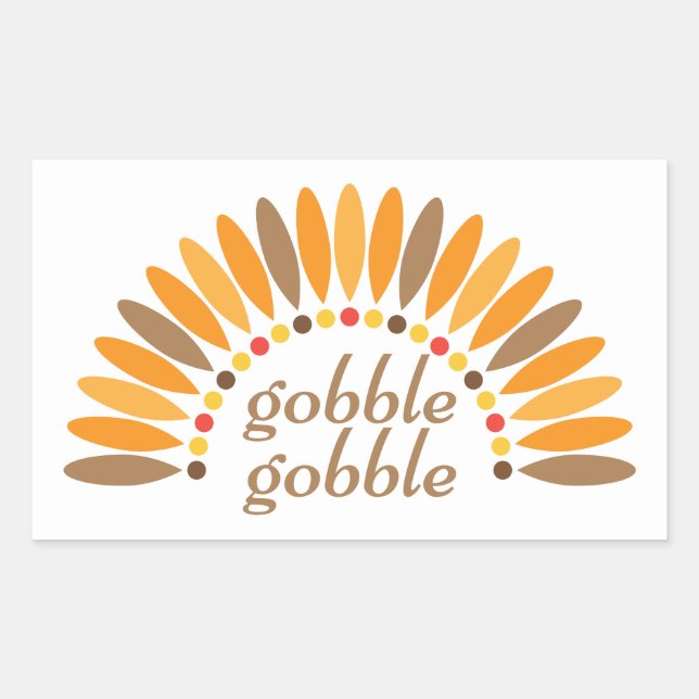 Gobble Gobble Thanksgiving Rektangulärt Klistermärke (Framsida)