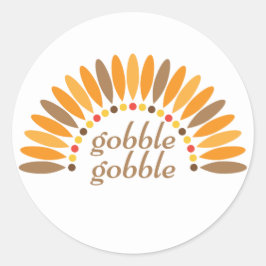 Gobble Gobble Thanksgiving Runt Klistermärke