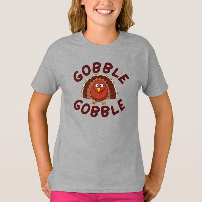 Gobble Gobble Thanksgiving T-Shirt (Framsida)