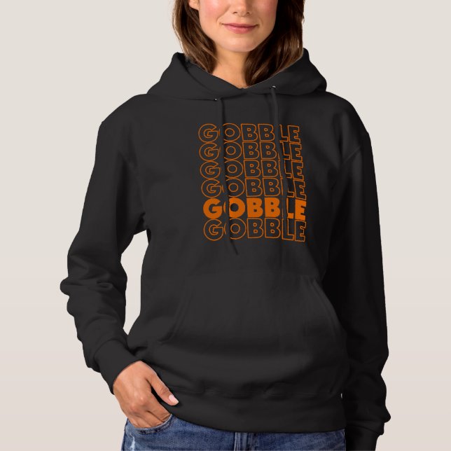 Gobble Gobble Thanksgiving  Turkey Day Retro Vinta T Shirt (Framsida)