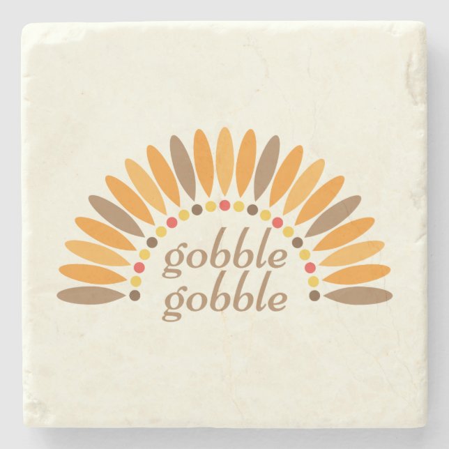 Gobble Gobble Thanksgiving Underlägg Sten (Framsidan)