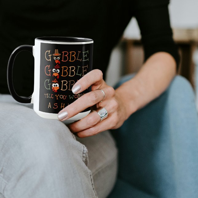 Gobble Gobble Till You Wobble Funny Thanksgiving Mugg (Skapare uppladdad)