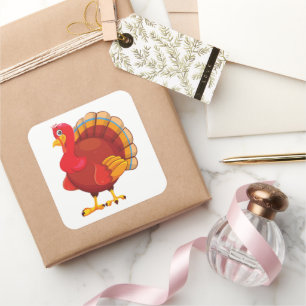 Gobble Gobble Till You Wobble Rolig Thanksgiving Fyrkantigt Klistermärke