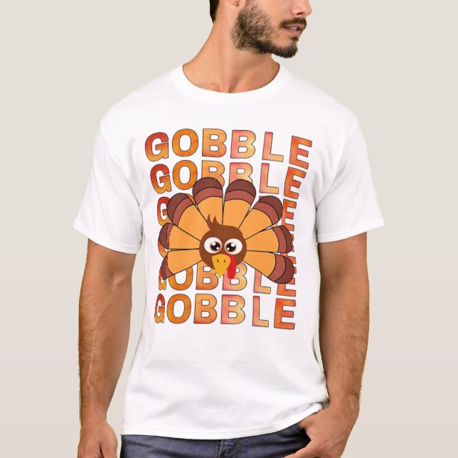 Gobble gobble turkey t-shirt, fall, autumn tee Ess (Framsida)