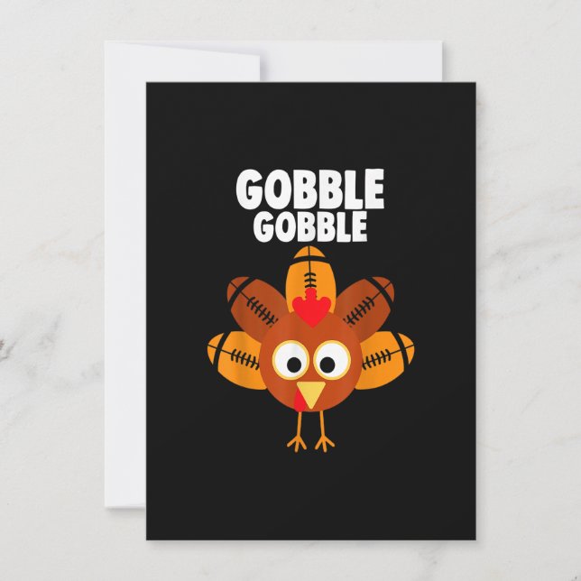 Gobble Gobble Turkey Thanksgiving Football Inbjudningar (Framsida)