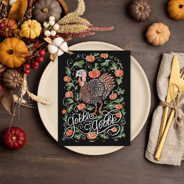 Gobble Gobble Turkey Thanksgiving Helg Vykort