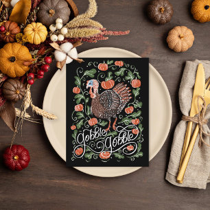 Gobble Gobble Turkey Thanksgiving Helg Vykort