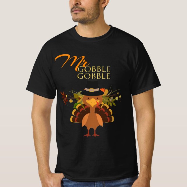 Gobble-Gobble-Turkey-Thanksgiving T Shirt (Framsida)