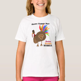 Gobble Gobble Wobble Thanksgiving Male Turkiet Tee Shirt