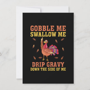 Gobble Jag Sväljer mig Thanksgiving för dropp Grav Inbjudningar