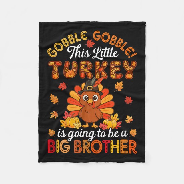 Gobble Little Turkey to be Big Brother Fleecefilt (Framsidan)