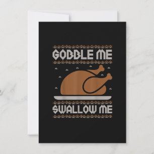 Gobble Me Sväljer mig Thanksgiving Turkiet Day 202 Inbjudningar