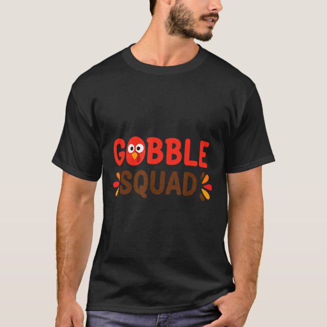 Gobble Squad Thanksgiving Turkey Day Lunch Lady Ca T Shirt (Framsida)