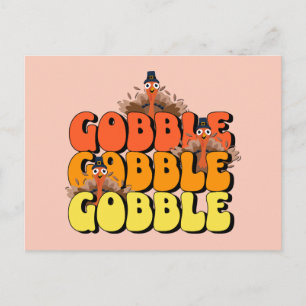 Gobble Thanksgiving Turkiet Vykort