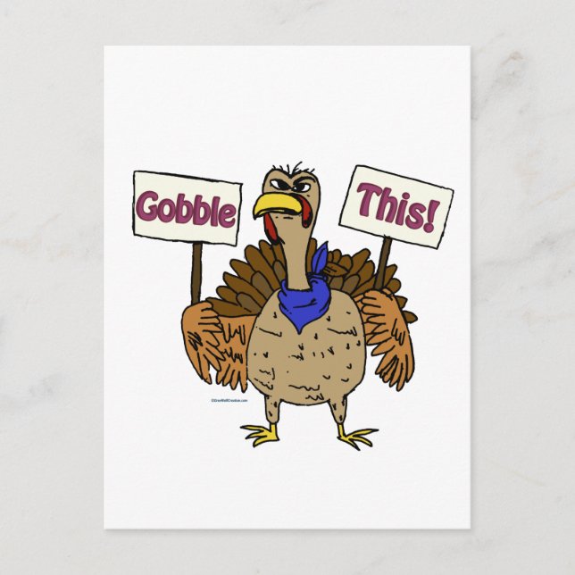 Gobble this - Talar Turkiet Vykort (Framsida)