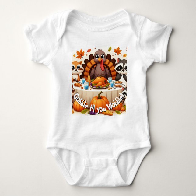 Gobble til we Wobble T Shirt (Framsida)