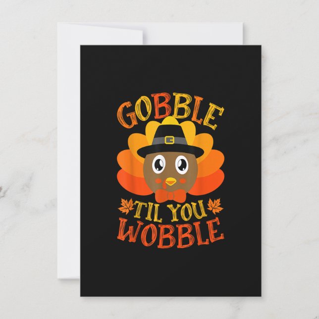 Gobble Til You Wobble Baby Turkietröja för småbarn Inbjudningar (Framsida)