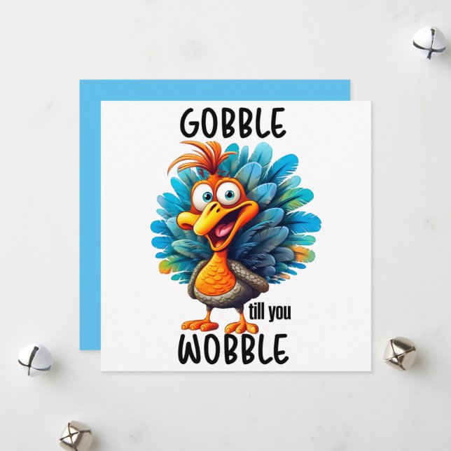 Gobble Til You Wobble Julkort (Fram/Back In Situ)