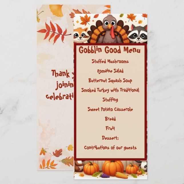 Gobble til you Wobble Meny (Fram/baksida)