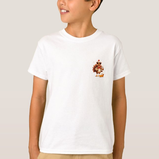 Gobble 'Til You Wobble Retro Thanksgiving T Shirt (Framsida)
