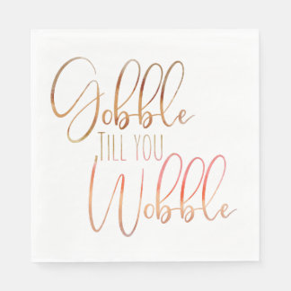 Gobble tills du Wobble Watercolor Thanksgiving Pappersservett