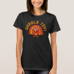 Gobble Tov Thanksdiskukkah Turkey Shirt Tröja<br><div class="desc">Firar Thanksgiven ukkah 2013 med den här klassiska Gobble Tov t-shirt! Med en rolig gult, orange och brun kalkon med tecknad och en stjärna av David necklace. En Hanukkah-Thanksgiving kommer inte att inträffa förrän om 77 000 år! Så ta den underbara keepsakskjortan för gången-i-a-livstid-firande. *Gör en rolig perfekt för Hanukkah...</div>
