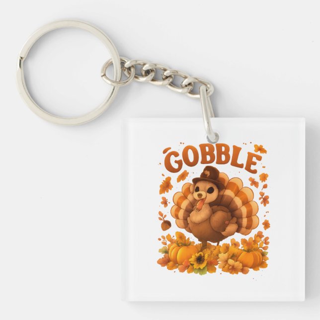 Gobble Turkey Cute Thanksgiving Fall Quote (Framsidan)