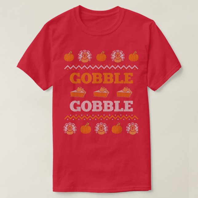 Gobble Turkey Meal Ugly jul Sweater Funny Th T Shirt (Design framsida)