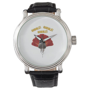 Gobble! Turkiets Thanksgiving African Grått Parrot Armbandsur