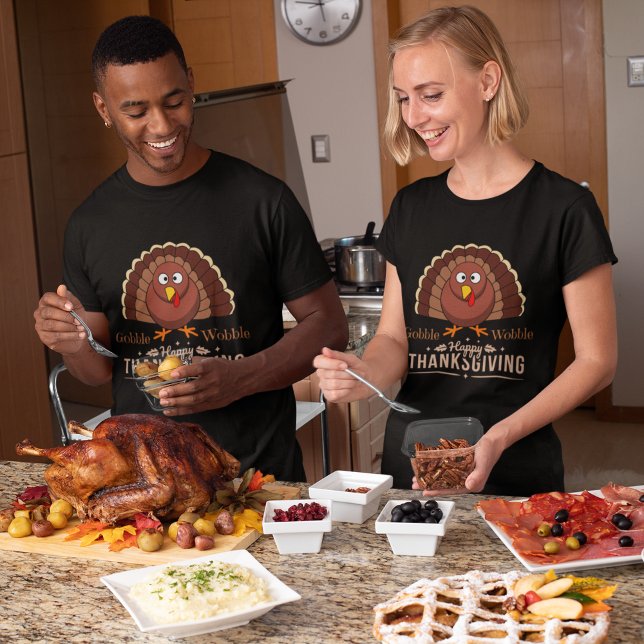 Gobble wobble happy thanksgiving gullig t shirt (Skapare uppladdad)