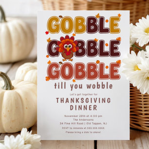 Gobble & Wobble Thanksgiving Inbjudningar