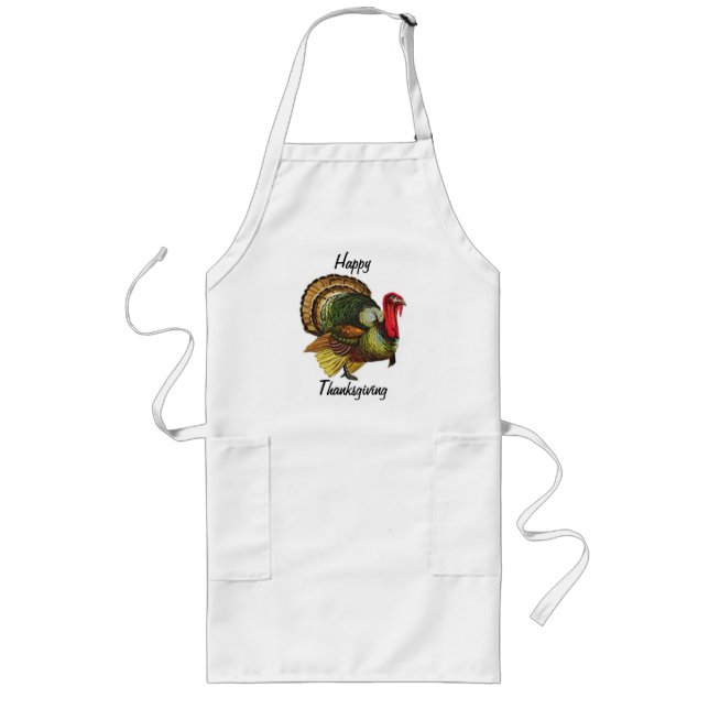Gobbler Thanksgiving Apron Långt Förkläde (Framsidan)